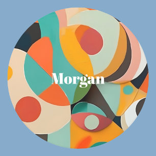 Porta-copo De Papel Redondo Monograma ou Nome de Arte Moderna do meio século, 