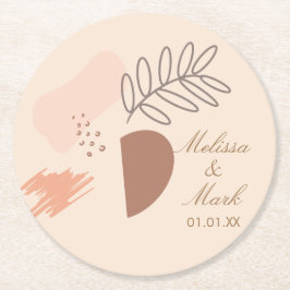 Porta-copo De Papel Redondo Monograma Simples de Forma Geométrica da Terra Abs