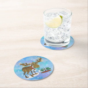 Porta-copo De Papel Redondo Moose Natal