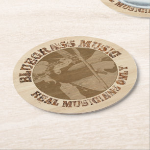 Porta-copo De Papel Redondo Música Bluegrass Músicos Verdadeiros Apenas Em M