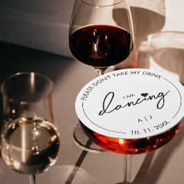 Porta-copo De Papel Redondo Não leve minha bebida. Estou dançando moderno Eleg