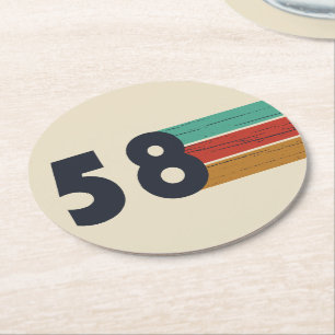 Porta-copo De Papel Redondo nascer de aniversário de 1958