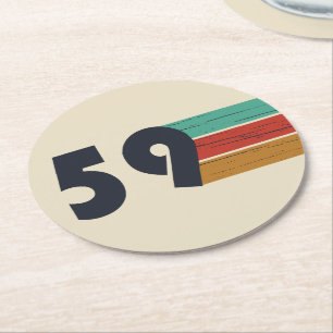Porta-copo De Papel Redondo nascer de aniversário de 1959