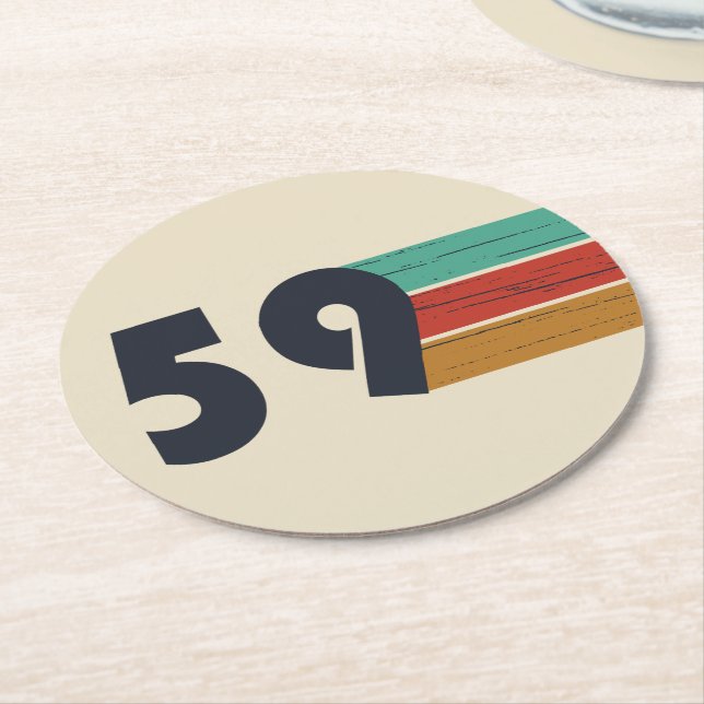 Porta-copo De Papel Redondo nascer de aniversário de 1959 (Angulado)