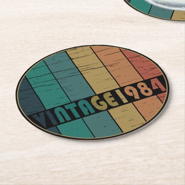 Porta-copo De Papel Redondo Nascer de aniversário de 1984 (Angulado)