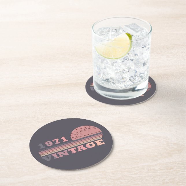 Porta-copo De Papel Redondo nascer em presente de aniversário de 1971 (Insitu)