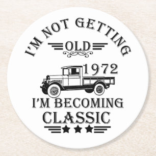 Porta-copo De Papel Redondo nascer em presente de aniversário de 1972