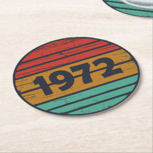 Porta-copo De Papel Redondo Nascer em presente de aniversário de 1972