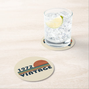 Porta-copo De Papel Redondo nascer em presente de aniversário de 1972