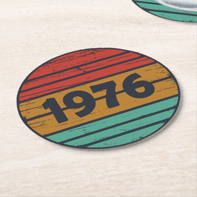 Porta-copo De Papel Redondo Nascer em presente de aniversário de 1976 (Angulado)