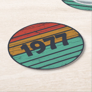 Porta-copo De Papel Redondo Nascer em presente de aniversário de 1977