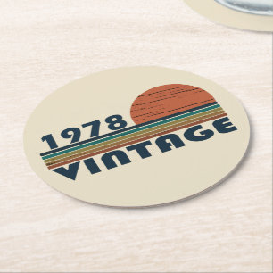 Porta-copo De Papel Redondo Nascer em presente de aniversário de 1978