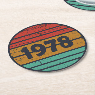 Porta-copo De Papel Redondo Nascer em presente de aniversário de 1978