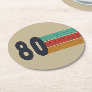 Porta-copo De Papel Redondo Nascer em presente de aniversário de 1980