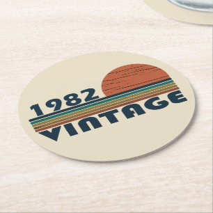 Porta-copo De Papel Redondo Nascer em presente de aniversário de 1982