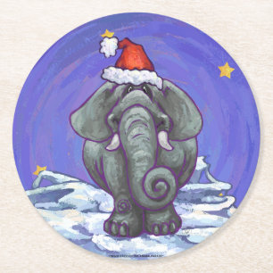 Porta-copo De Papel Redondo Natal do elefante