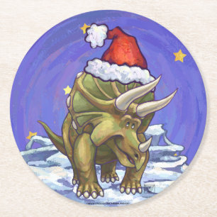Porta-copo De Papel Redondo Natal do Triceratops