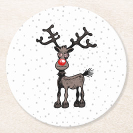 Porta-copo De Papel Redondo Natal estressante com Rudolf