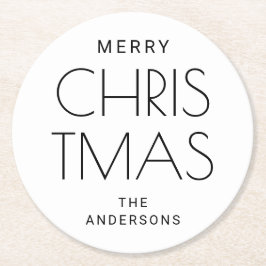 Porta-copo De Papel Redondo Natal moderno minimalista. Festivo Dor de Férias