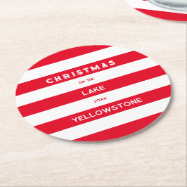 Porta-copo De Papel Redondo Natal No Lago Vermelho - Greve Náutica