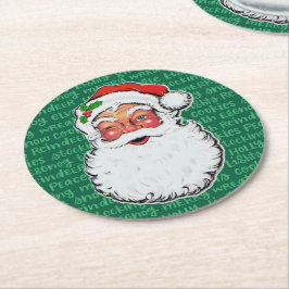 Porta-copo De Papel Redondo Natal Papai Noel Pisca Festa Fofa Padrão 6