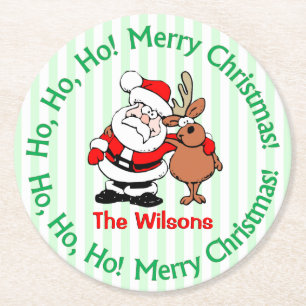 Porta-copo De Papel Redondo Natal personalizado bonito Papai Noel