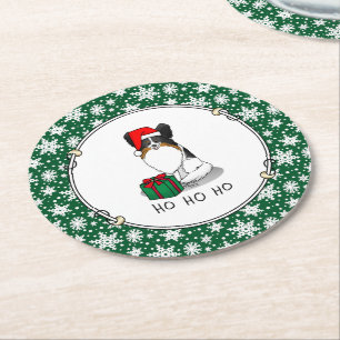 Porta-copo De Papel Redondo Natal Santa Hat Papillon (Tricolor)