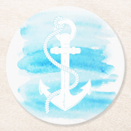 Porta-copo De Papel Redondo Náutico - Âncora Aquática (1)