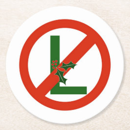 Porta-copo De Papel Redondo Noel engraçado "nenhum L" papel do Natal bebe