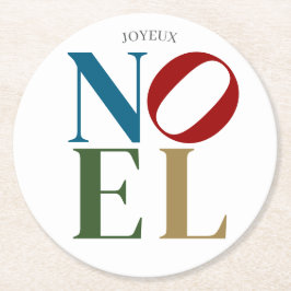 Porta-copo De Papel Redondo NOEL Pop - Letra Art Inscrita no Natal