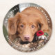 Porta-copo De Papel Redondo Noivado de Foto Personalizada de Cão Pet Wedding (Frente)