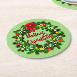 Porta-copo De Papel Redondo Nollaig Chridheil - Natal Escocês