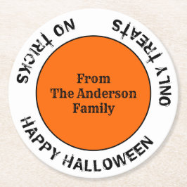 Porta-copo De Papel Redondo Nome da família Tipografia moderna Feliz Dia das B