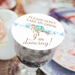 Porta-copo De Papel Redondo Nome de etiqueta de Cartão de Vazio de Tartaruga V