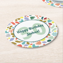 Nome Personalizado de aniversário de 30 anos Color