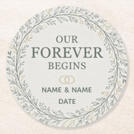 Porta-copo De Papel Redondo Nosso Para Sempre Começa Proposta de Casamento Rom