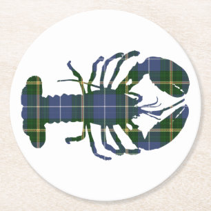Porta-copo De Papel Redondo Nova Scotia Tartan lagosta conselho de pasta de la