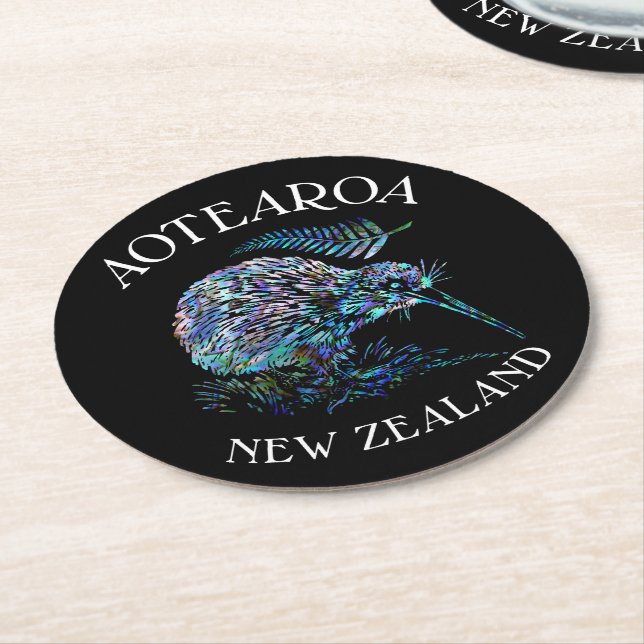 PORTA-COPO DE PAPEL REDONDO NOVA ZEALAND KIWI PAUA (Angulado)