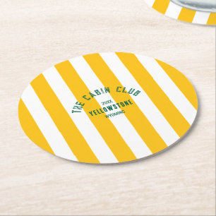 Porta-copo De Papel Redondo O Cabin Club Custom Crest Faixa Amarela no Parque