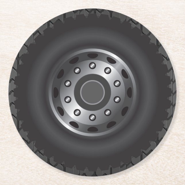 Porta-copo De Papel Redondo O monster truck cansa #1 (Frente)