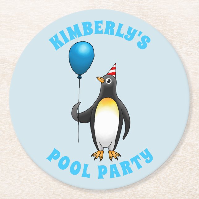 Porta-copo De Papel Redondo O Partido Pinguim (Frente)