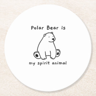 Porta-copo De Papel Redondo O Urso Polar Bonito É O Meu Bebê Animal Espiritu