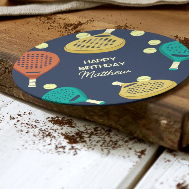 Porta-copo De Papel Redondo Padel Tênis Themed Custom Party (Criador carregado)