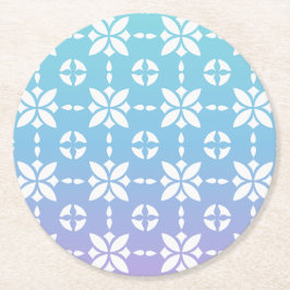 Porta-copo De Papel Redondo Padrão Colorido da Flor Arco-Íris