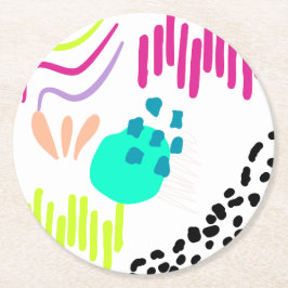 Porta-copo De Papel Redondo Padrão de Abstrato colorida moderno.