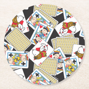 Porta-copo De Papel Redondo Padrão de Deck de Cartão de Gangue de Amendoins