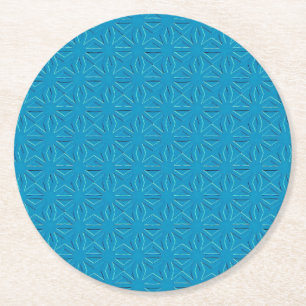 Porta-copo De Papel Redondo Padrão de textura azul do Azure
