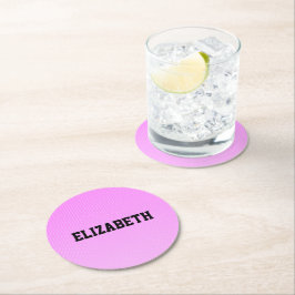 Porta-copo De Papel Redondo Padrão rosa de pontos brancos