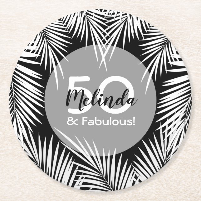 Porta-copo De Papel Redondo Palm Tree (Frente)