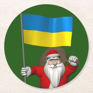 Porta-copo De Papel Redondo Papai Noel, Alferes Da Ucrânia